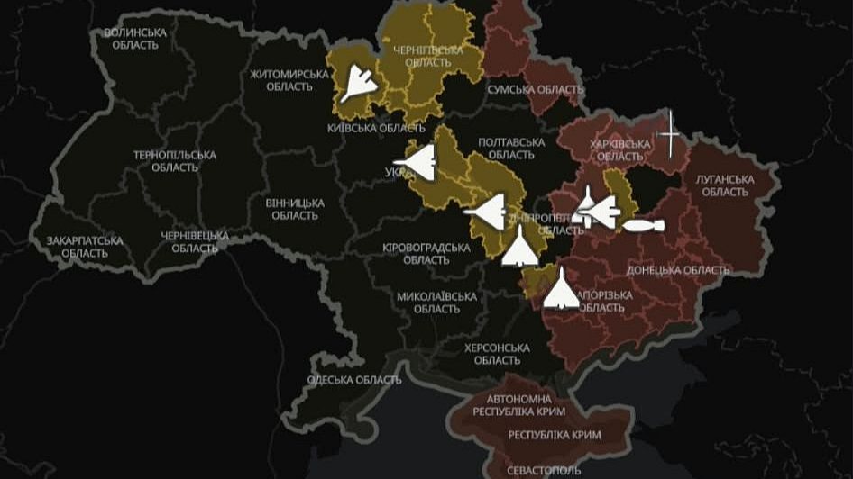 У застосунку «Повітряна тривога» з’явилася карта руху ворожих дронів і ракет